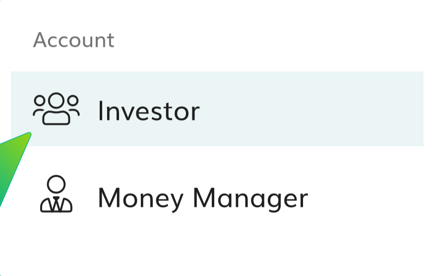 Account type selector